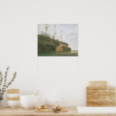 De oude Frigate HMS Agamemnon met haar gewicht. Poster (Keuken)
