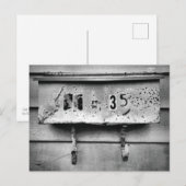 De oude Gemachtigde Brievenbus Weathered Zwart en Briefkaart (Voorkant / Achterkant)