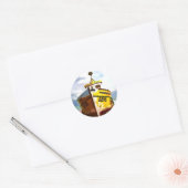 DE OUDE GEVISTE BOOT RONDE STICKER (Envelop)