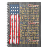 De oude glorie van Amerika's verontruste bannerged Notitieboek (Voorkant)