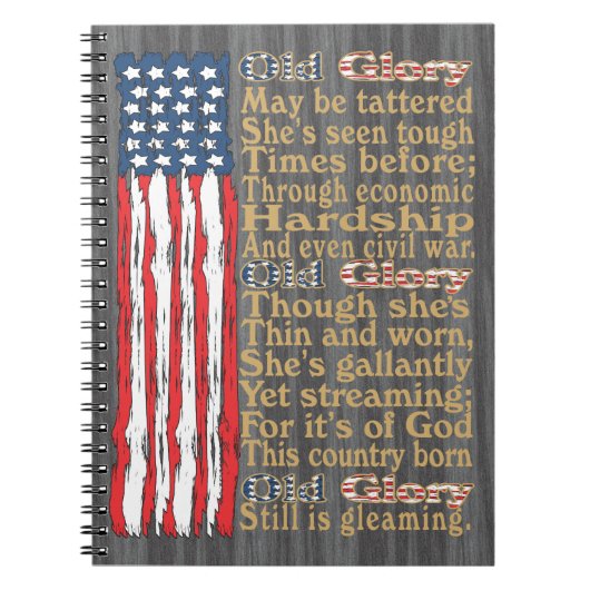 De oude glorie van Amerika's verontruste bannerged Notitieboek (Voorkant)