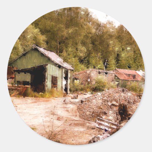 DE OUDE GOUDE MINE RONDE STICKER (Voorkant)