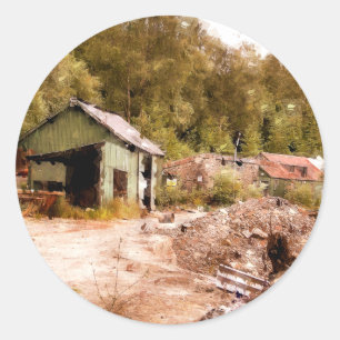 DE OUDE GOUDE MINE RONDE STICKER