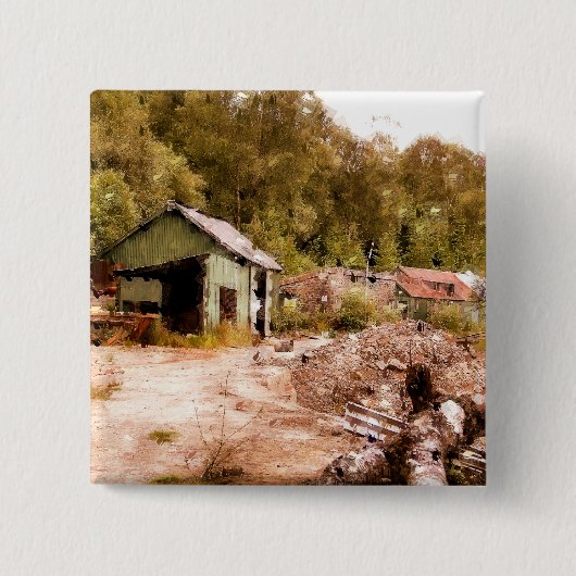 DE OUDE GOUDE MINE VIERKANTE BUTTON 5,1 CM (Voorkant)