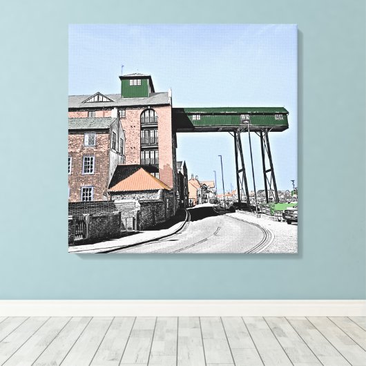 De oude Granary wint naast het Zee Norfolk Canvas Afdruk (Insitu (Houten vloer))