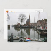 De oude haven in het Hoorn Holland-Briefkaart Briefkaart (Voorkant / Achterkant)