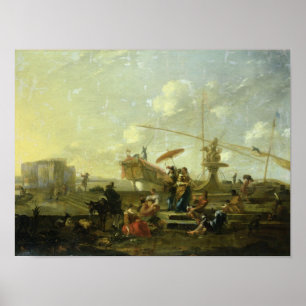 De oude haven van Genua Poster