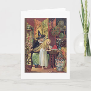 De oude Heks die het haar van Gerda met gouden c Kaart