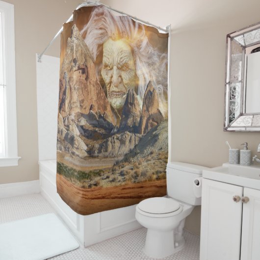 De oude heks van de bergen douchegordijn (In situ)