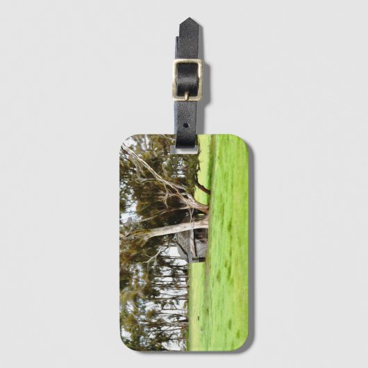 De oude houten hut bagagelabel (Voorkant (verticaal))