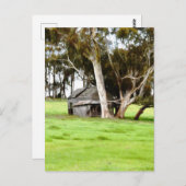 De oude houten hut briefkaart (Voorkant / Achterkant)