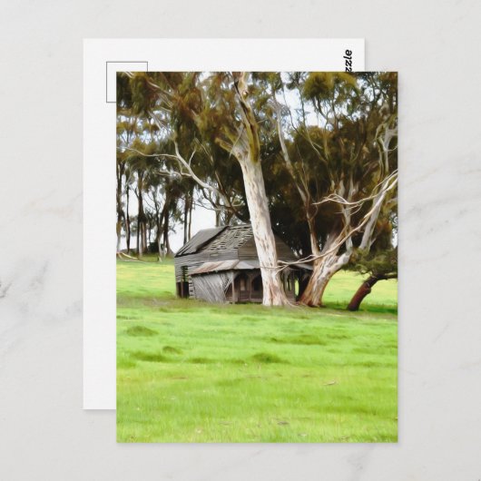 De oude houten hut briefkaart (Voorkant / Achterkant)