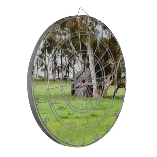 De oude houten hut dartbord (Voorkant Links)