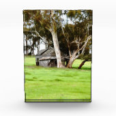 De oude houten hut fotoblokken (Voorkant)