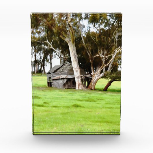 De oude houten hut fotoblokken (Voorkant)