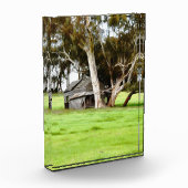 De oude houten hut fotoblokken (Links)