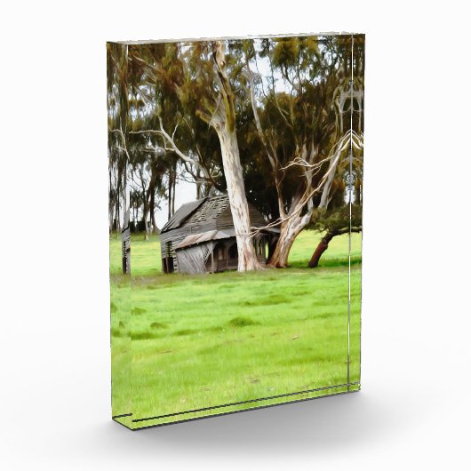 De oude houten hut fotoblokken (Links)