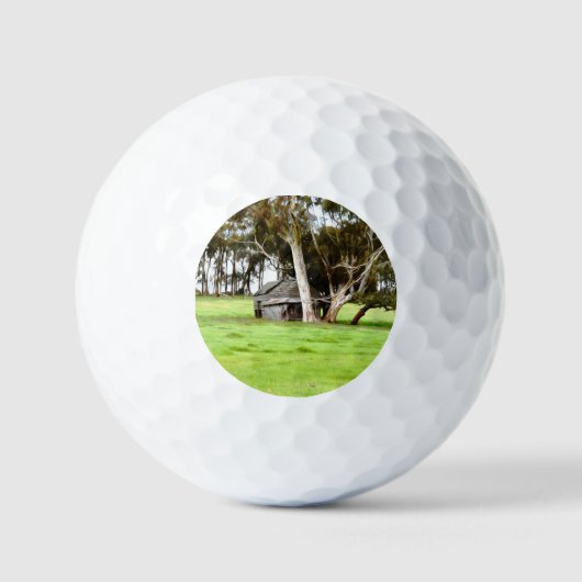De oude houten hut golfballen (Voorkant)