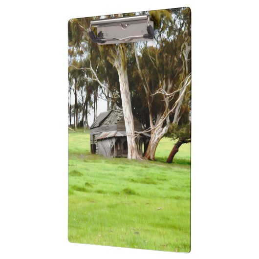 De oude houten hut klembord (Links)