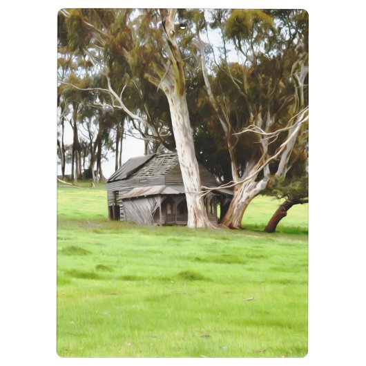 De oude houten hut klembord (Achterkant)
