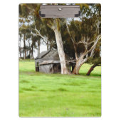 De oude houten hut klembord (Voorkant)