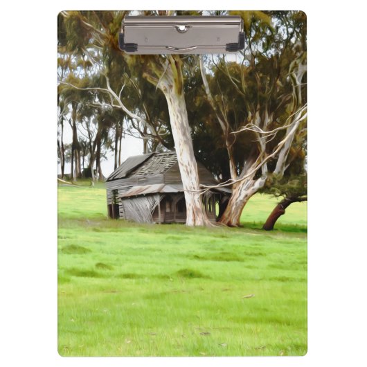 De oude houten hut klembord (Voorkant)