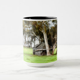 De oude houten hut mok