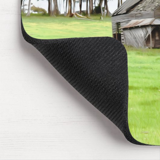 De oude houten hut muismat (Hoek)