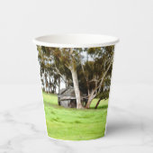 De oude houten hut papieren bekers (Voorkant)