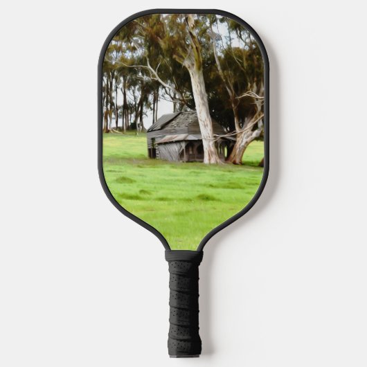 De oude houten hut pickleball paddle (Voorkant)