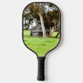 De oude houten hut pickleball paddle (Achterkant)