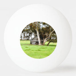 De oude houten hut pingpongbal