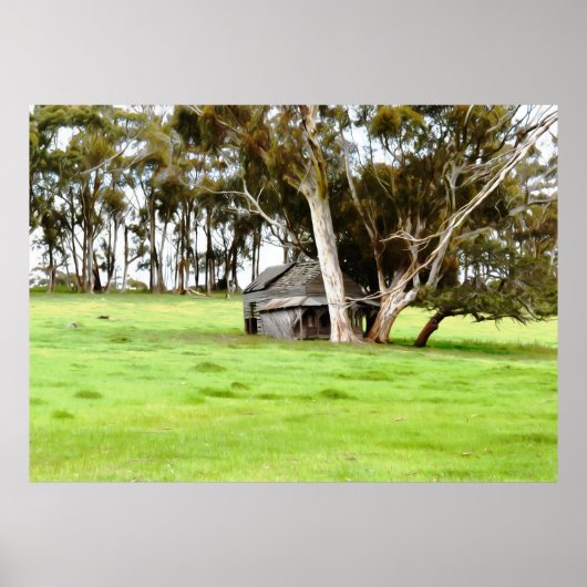 De oude houten hut poster (Voorkant)