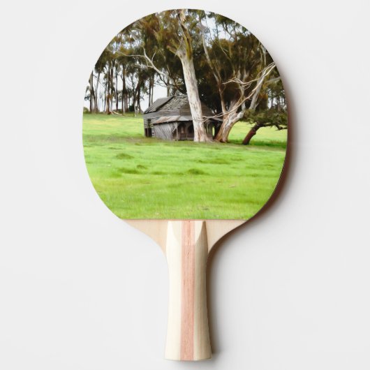 De oude houten hut tafeltennisbatje (Achterkant)