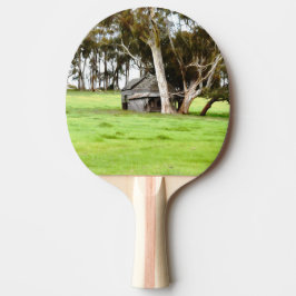 De oude houten hut tafeltennisbatje