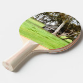 De oude houten hut tafeltennisbatje (Voorkant Gekanteld)