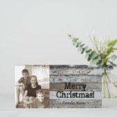 De oude Houten Kerstkaart van de Foto (Staand voorkant)