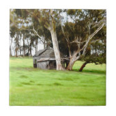 De oude houten shack keramische Tegel Tegeltje (Voorkant)