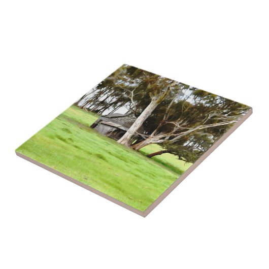 De oude houten shack keramische Tegel Tegeltje (Zijkant)