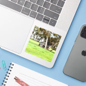 De oude houten Sticker (Laptop met iPhone)