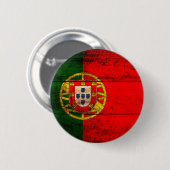 De oude Houten Vlag van Portugal Ronde Button 5,7 Cm (Voorkant /achterkant)