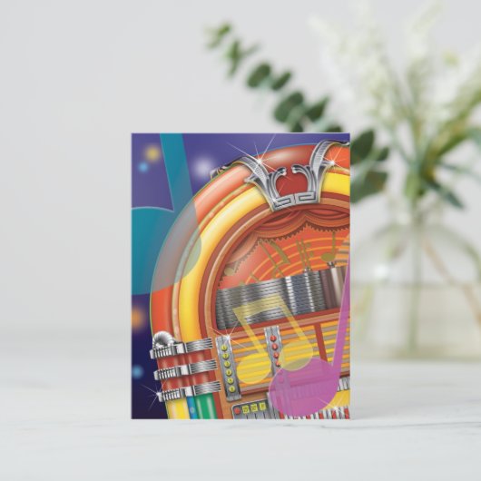 De oude jukebox briefkaart (Staand voorkant)