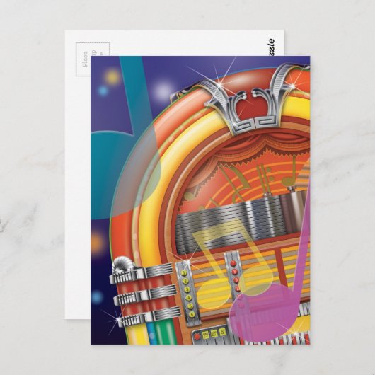 De oude jukebox briefkaart (Voorkant / Achterkant)