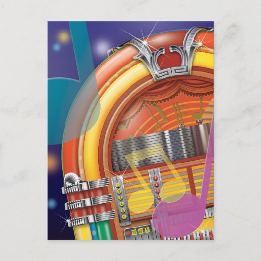 De oude jukebox briefkaart (Voorkant)