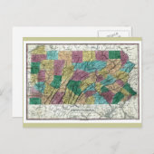 De oude Kaart van 1829 Pennsylvania (Voorkant / Achterkant)