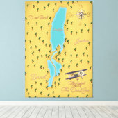De oude kaart van de Dode Zee Canvas Afdruk (Insitu (Houten vloer))