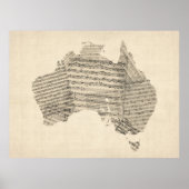 De oude Kaart van de Muziek van het Blad van Austr Poster (Voorkant)