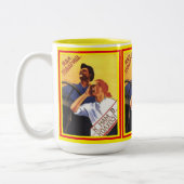 De oude Klassieke Sovjet Poster uit 1939 komt uit  Tweekleurige Koffiemok (Links)