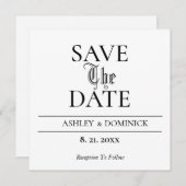 De oude legant sparen de Datum Kaart van het huwel (Voorkant / Achterkant)