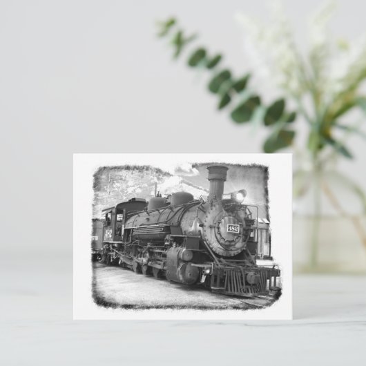 De oude Locomotief van de Stoom van de Tijd Briefkaart (Staand voorkant)